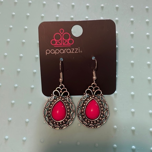 Pink filigree earrings